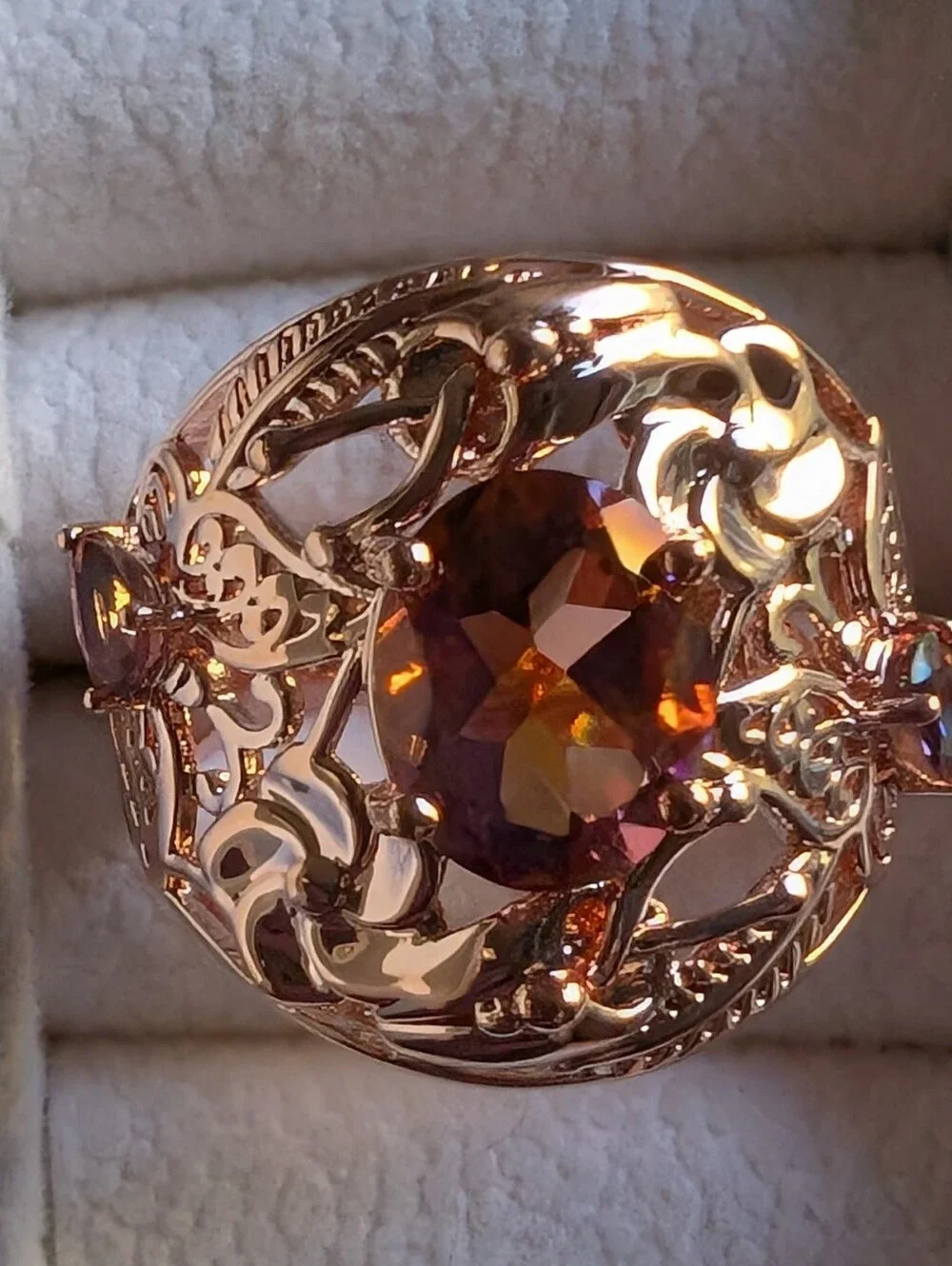 Mystic Quartz Butterfly Copper Ring